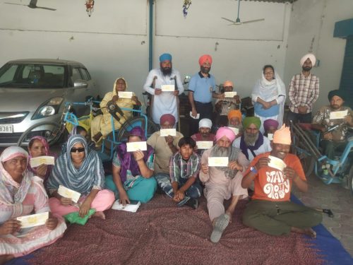 Dr. SP Singh Oberoi Distributes Monthly Pensions to 21 Needy Individuals in Makhu